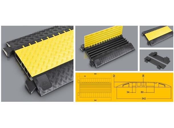 Defender Midi 4C Gulvkanal 4-Ch Sort/Gul L:890mm B:542mm H:52mm 